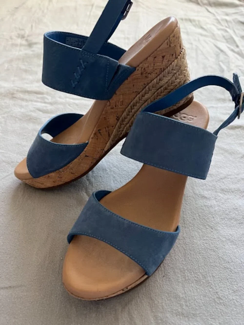 Ugg Australia Blue Elena Espadrille Wedge Sandals Size 7